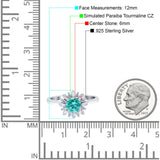 Art Deco Wedding Bridal Ring With Baguette And Round Simulated Cubic Zirconia Stones 925 Sterling Silver