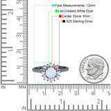 Art Deco Wedding Bridal Ring With Baguette And Round Simulated Cubic Zirconia Stones 925 Sterling Silver