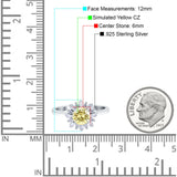 Art Deco Wedding Bridal Ring With Baguette And Round Simulated Cubic Zirconia Stones 925 Sterling Silver