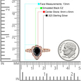 Teardrop Pear Shape Halo Engagement Ring Simulated Cubic Zirconia 925 Sterling Silver