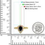Teardrop Pear Shape Halo Engagement Ring Simulated Cubic Zirconia 925 Sterling Silver