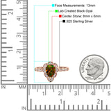 Teardrop Pear Shape Halo Engagement Ring Simulated Cubic Zirconia 925 Sterling Silver