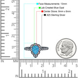 Teardrop Pear Shape Halo Engagement Ring Simulated Cubic Zirconia 925 Sterling Silver