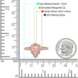 Teardrop Pear Shape Halo Engagement Ring Simulated Cubic Zirconia 925 Sterling Silver