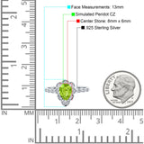 Teardrop Pear Shape Halo Engagement Ring Simulated Cubic Zirconia 925 Sterling Silver