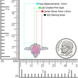 Teardrop Pear Shape Halo Engagement Ring Simulated Cubic Zirconia 925 Sterling Silver