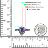 Teardrop Pear Shape Halo Engagement Ring Simulated Cubic Zirconia 925 Sterling Silver