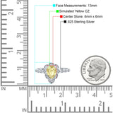 Teardrop Pear Shape Halo Engagement Ring Simulated Cubic Zirconia 925 Sterling Silver