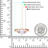 Teardrop Pear Shape Wedding Engagement Ring Simulated Cubic Zirconia 925 Sterling Silver