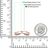 Curve Shape Leaf Design Wedding Engagement Ring Round Simulated Cubic Zirconia 925 Sterling Silver
