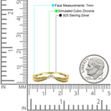 Curve Shape Leaf Design Wedding Engagement Ring Round Simulated Cubic Zirconia 925 Sterling Silver
