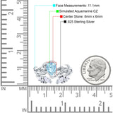 Art Deco Teardrop Pear Leaf Design Wedding Two Piece Ring Simulated Cubic Zirconia Stones 925 Sterling Silver