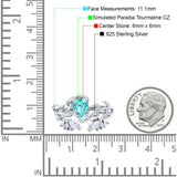 Art Deco Teardrop Pear Leaf Design Wedding Two Piece Ring Simulated Cubic Zirconia Stones 925 Sterling Silver