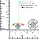 Art Deco Wedding Bridal Ring Halo Round Simulated Cubic Zirconia Stones 925 Sterling Silver
