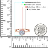 Art Deco Wedding Bridal Ring Halo Round Simulated Cubic Zirconia Stones 925 Sterling Silver