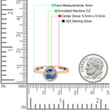 Art Deco Wedding Bridal Ring Halo Round Simulated Cubic Zirconia Stones 925 Sterling Silver