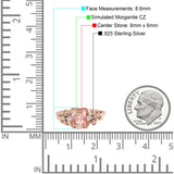 Leaf Style Oval Vintage Engagement Ring Simulated Cubic Zirconia 925 Sterling Silver