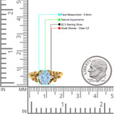 Leaf Style Oval Natural Aquamarine Vintage Engagement Ring