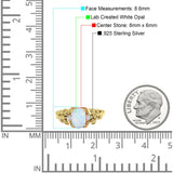 Leaf Oval Vintage Engagement Ring Yellow Tone