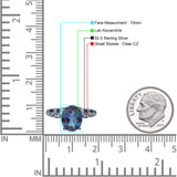 Solitaire Accent Oval Lab Alexandrite Art Deco Engagement Ring