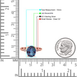 Solitaire Accent Oval Lab Alexandrite Art Deco Engagement Ring
