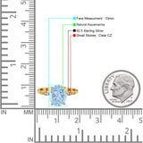 Solitaire Accent Oval Natural Aquamarine Art Deco Engagement Ring