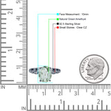 Solitaire Accent Oval Natural Green Amethyst Art Deco Engagement Ring