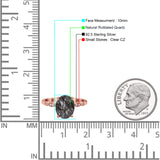 Solitaire Accent Oval Natural Rutilated Quartz Art Deco Engagement Ring