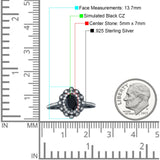 Floral Oval Vintage Engagement Ring Cubic Zirconia 925 Sterling Silver