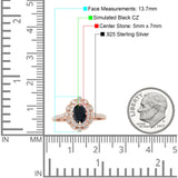 Floral Oval Vintage Engagement Ring Cubic Zirconia 925 Sterling Silver