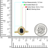 Floral Oval Vintage Engagement Ring Cubic Zirconia 925 Sterling Silver