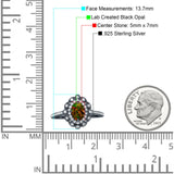 Floral Oval Vintage Engagement Ring Cubic Zirconia 925 Sterling Silver