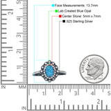 Floral Oval Vintage Engagement Ring Cubic Zirconia 925 Sterling Silver