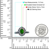 Floral Oval Vintage Engagement Ring Cubic Zirconia 925 Sterling Silver