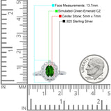 Floral Oval Vintage Engagement Ring Cubic Zirconia 925 Sterling Silver