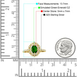 Floral Oval Vintage Engagement Ring Cubic Zirconia 925 Sterling Silver