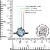 Vintage Style Oval Natural Aquamarine Halo Engagement Ring