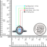 Vintage Style Oval Natural Moonstone Halo Engagement Ring