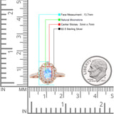 Vintage Style Oval Natural Moonstone Halo Engagement Ring