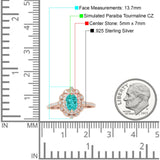 Floral Oval Vintage Engagement Ring Cubic Zirconia 925 Sterling Silver