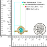Floral Oval Vintage Engagement Ring Cubic Zirconia 925 Sterling Silver