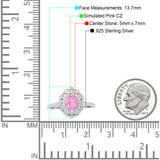 Floral Oval Vintage Engagement Ring Cubic Zirconia 925 Sterling Silver