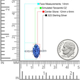 Solitaire Marquise Engagement Ring Cubic Zirconia 925 Sterling Silver