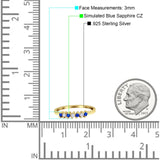 Round Dazzling Eternity Wedding Band Cubic Zirconia 925 Sterling Silver