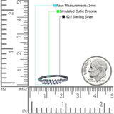 Round Dazzling Eternity Wedding Band Cubic Zirconia 925 Sterling Silver