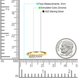 Round Dazzling Eternity Wedding Band Cubic Zirconia 925 Sterling Silver