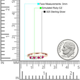 Round Dazzling Eternity Wedding Band Cubic Zirconia 925 Sterling Silver