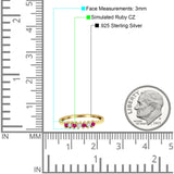 Round Dazzling Eternity Wedding Band Cubic Zirconia 925 Sterling Silver