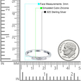Three-Stone Baguette Eternity Band Cubic Zirconia 925 Sterling Silver
