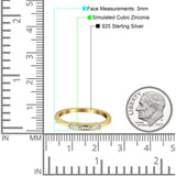 Three-Stone Baguette Eternity Band Cubic Zirconia 925 Sterling Silver